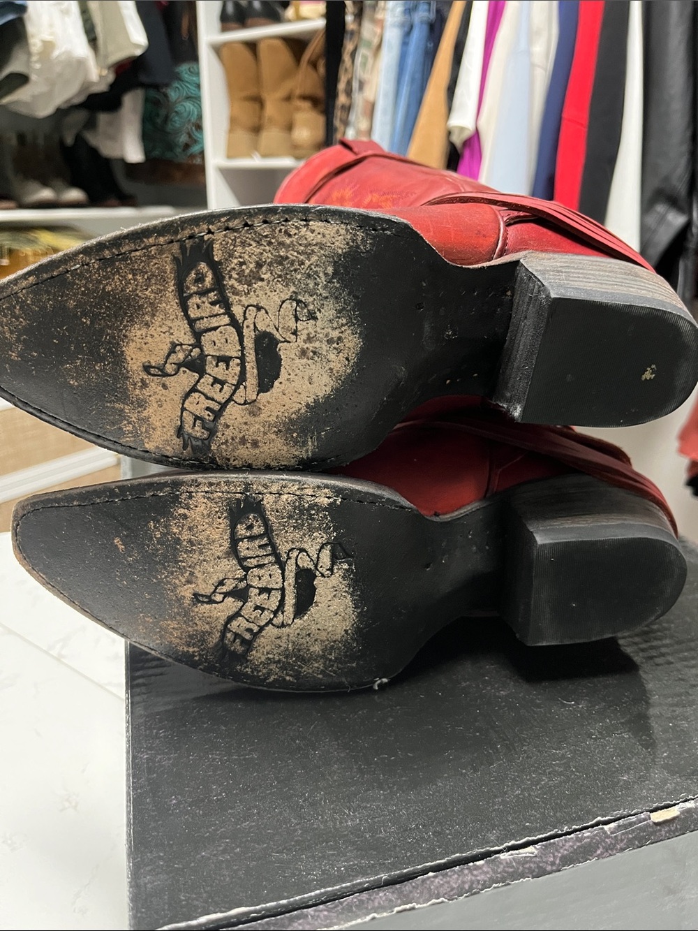 Freebird  Red Leather Western Cowboy Boots Warden - Picture 6 of 6
